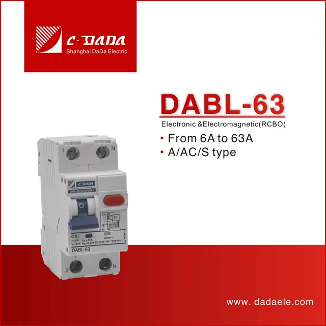 RCBO DABL-40 Residual current operated circuit breakers with overcurrent protection