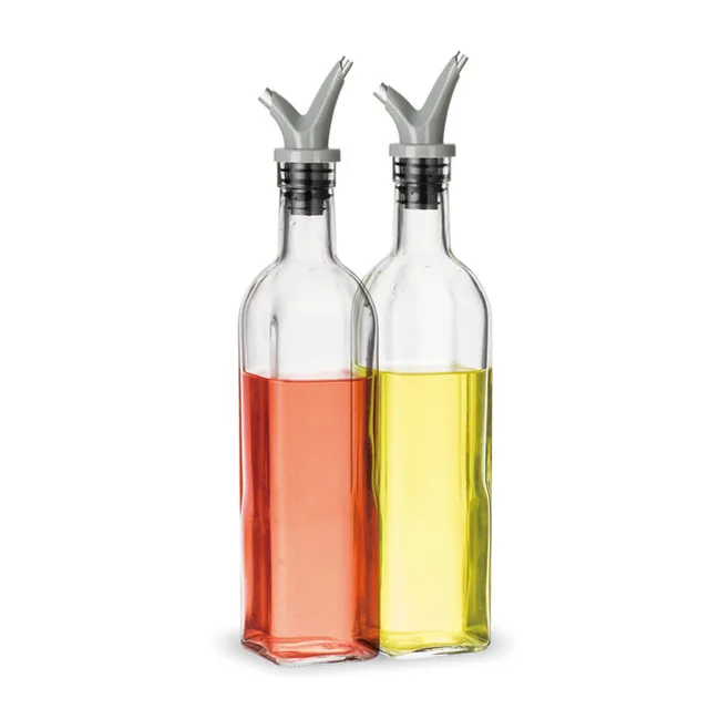 Olive Oil Dispenser 17oz Olive Oil Bottle and Vinegar Bottle Glass Set