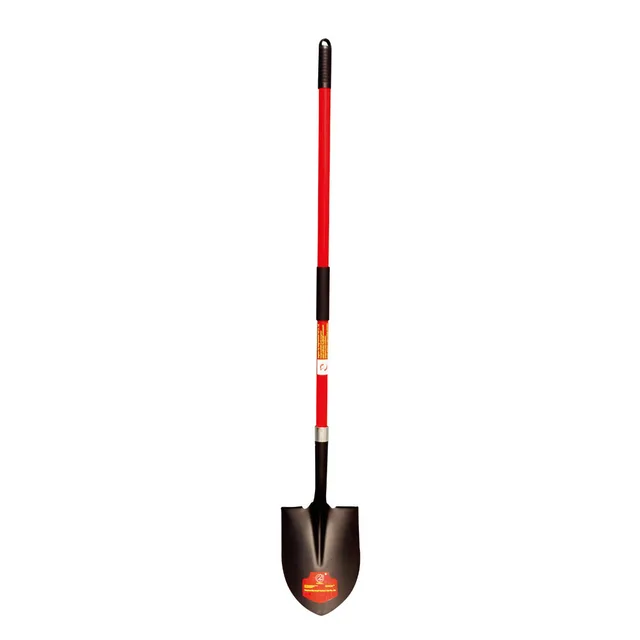 Shovel , Long Fiberglass Handle Round Point Shovel