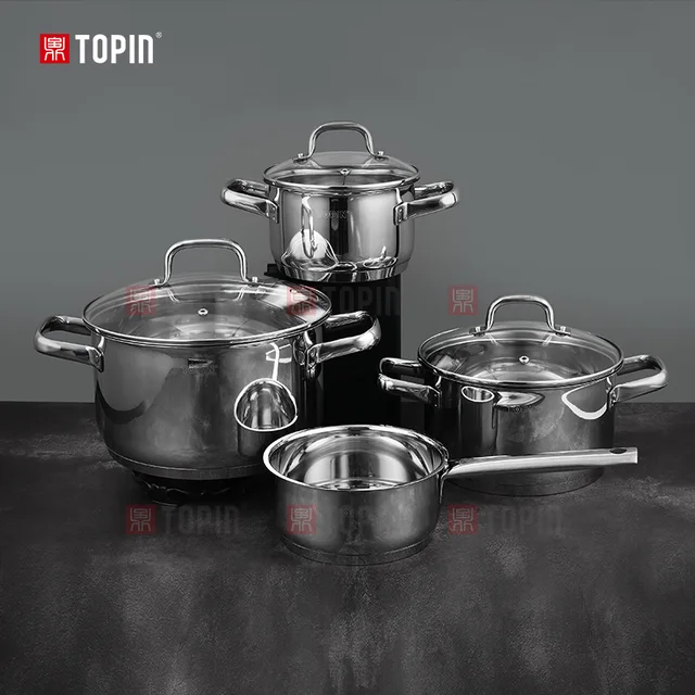 Topin stainless steel 7pcs cookware set