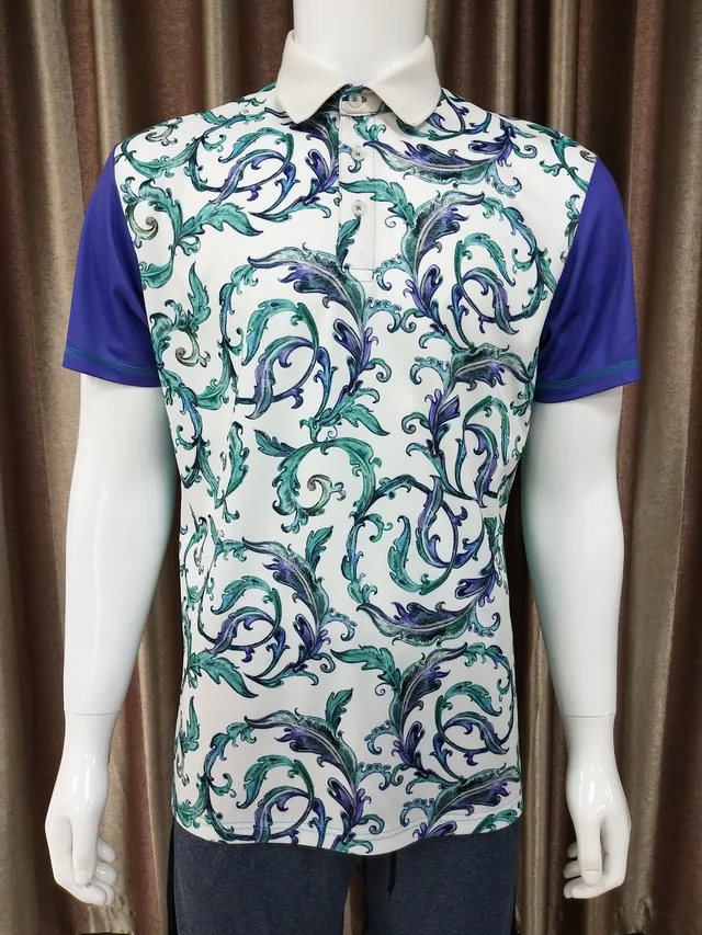 100%polyester interlock mens sublimation printed polo shirt