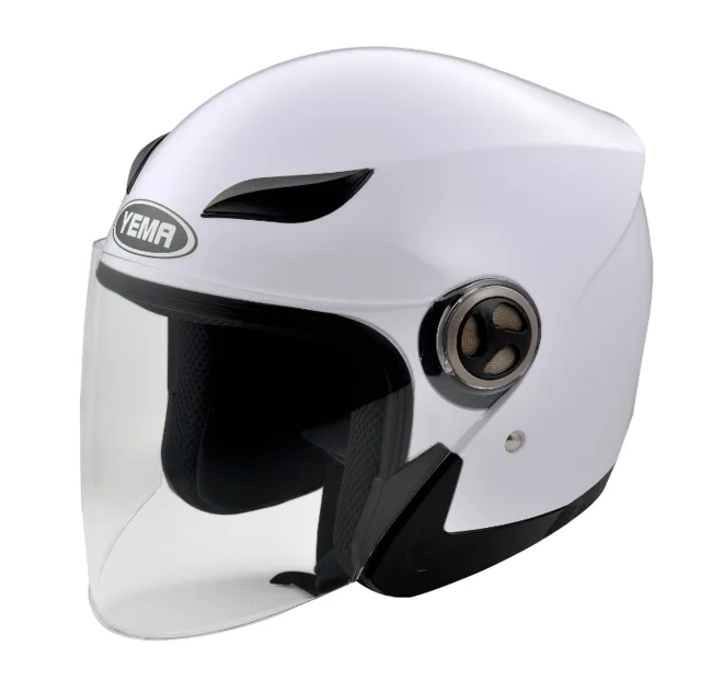 Motorcycle Open Face Helmet Single Visor DOT/ECE Approved - YEMA YM-627 Motorbike Moped Jet Bobber Pilot Crash Chopper 3/4 Half Helmet YM-619 for Adult Men Women