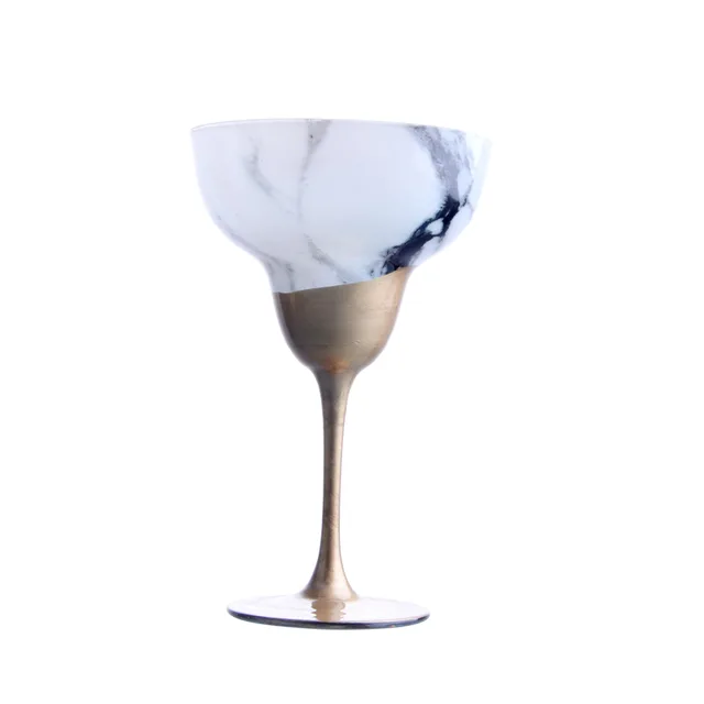 Modern simple style marbling glass cup set for dinner