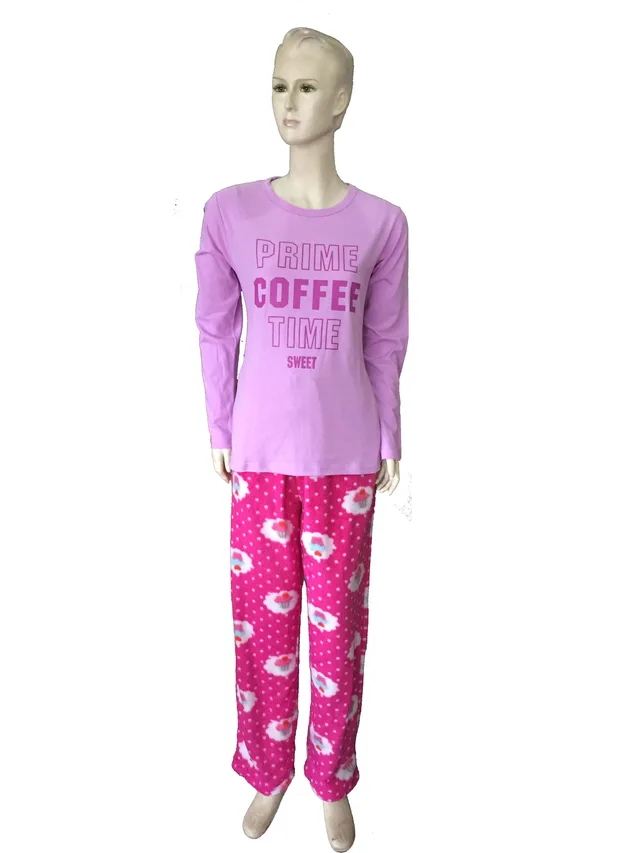 Lady's t-shirt with polar fleece long pant