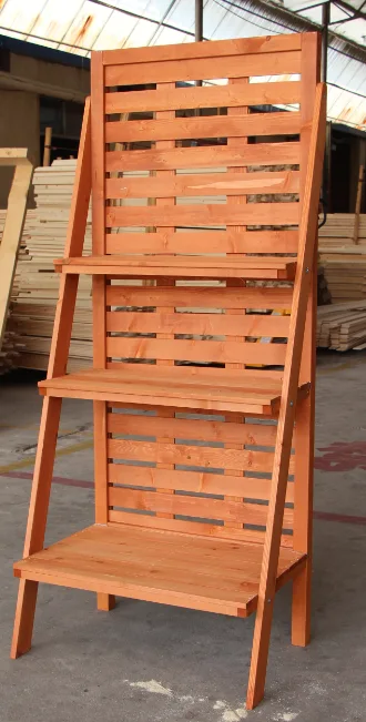 Wooden Garden plant shelves