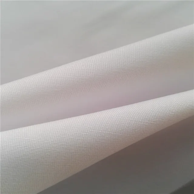 Polyester cotton bleached white fabric