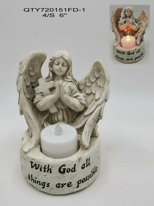 Cemetery angel with LED
