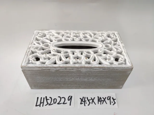 European style embossed decorative desktop tissue box