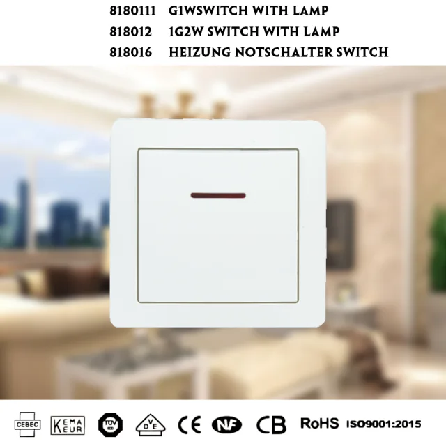 818 series wall switch with led lamp