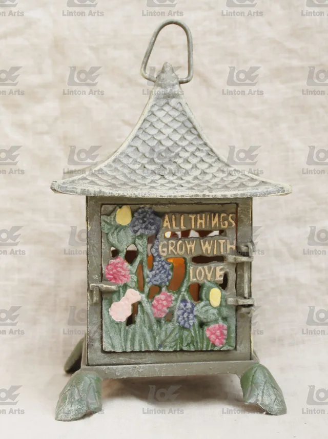 Cast iron lantern for candle
