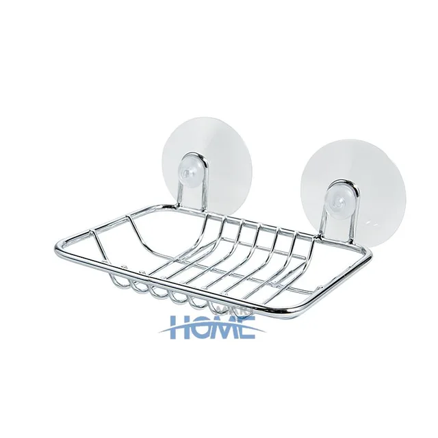 Wall Mounted Shower Soap Holder Metal Wire Bathroom Storage Hanging Basket Suction Cup Rack Bathroom Rack Holder Soap Holder