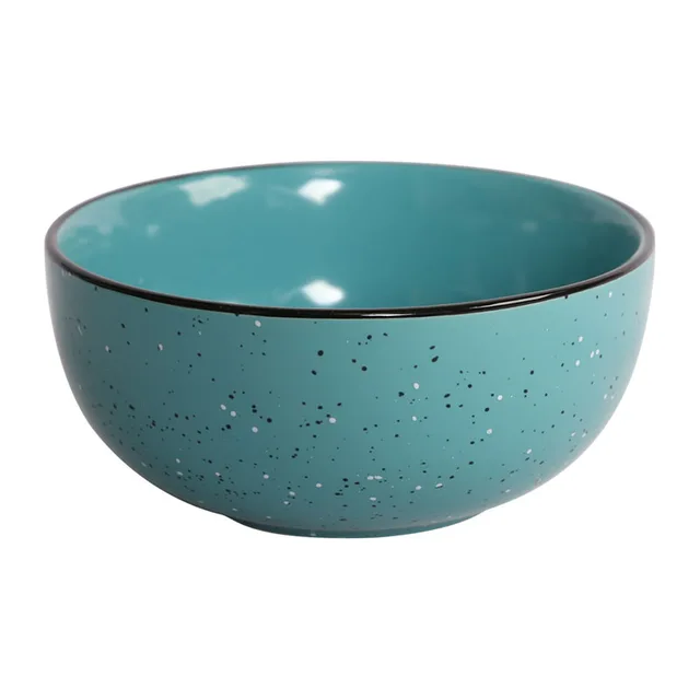 13.8cm glossy color glaze with speckle and color rim bowl