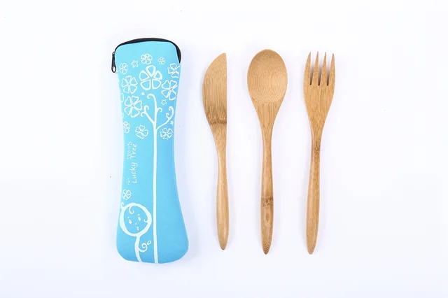 Bamboo cutlery set