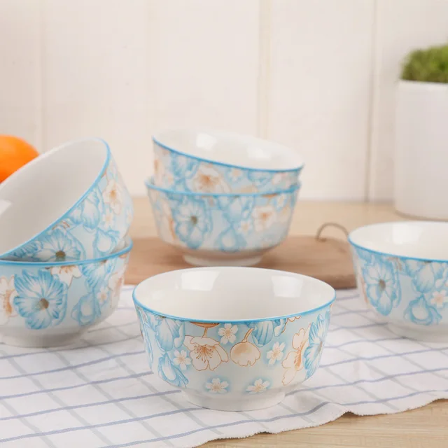 Cheap porcelain rice bowl porcelain salad bowl glazed home used soup bowl