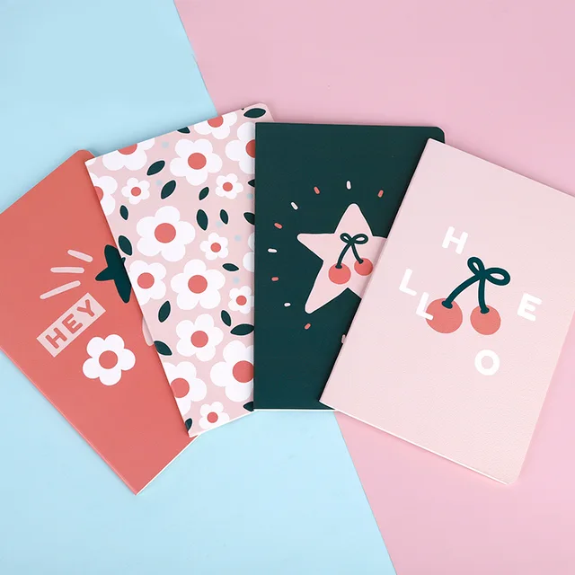 Hot sale pink a5 lined notebook for girl Cherry blossoms a5 lined notebook