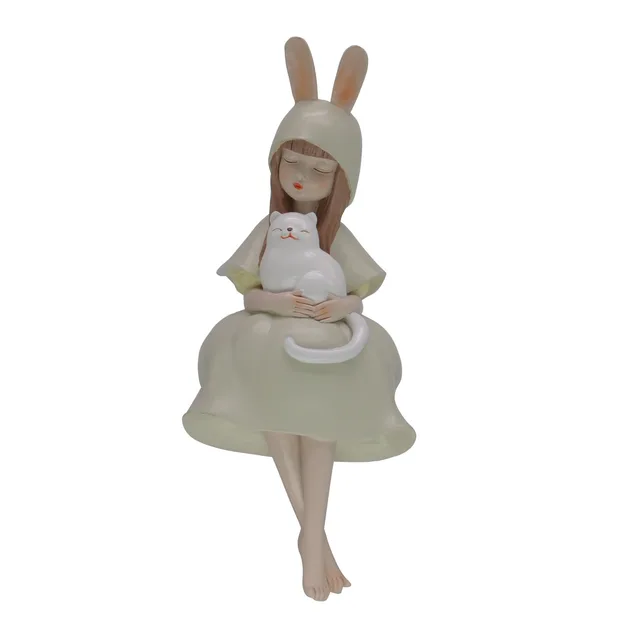 Polyresin lady figurine ornament craft art sweet love sculpture Ornament for home decoration