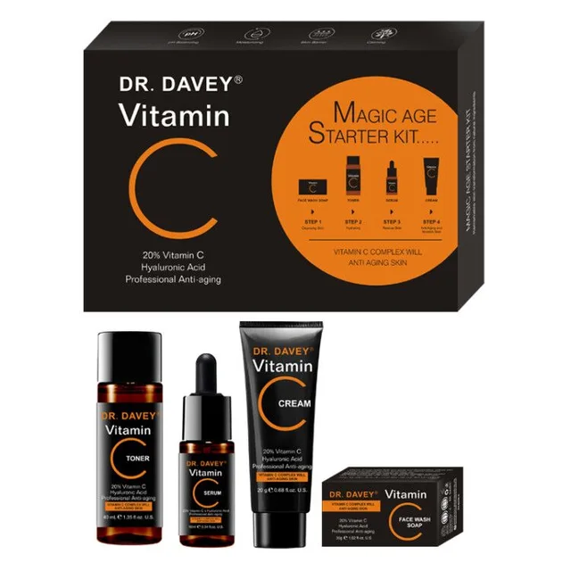 DR.DAVEY Vitamin c set(soap+toner+serum+face cream)