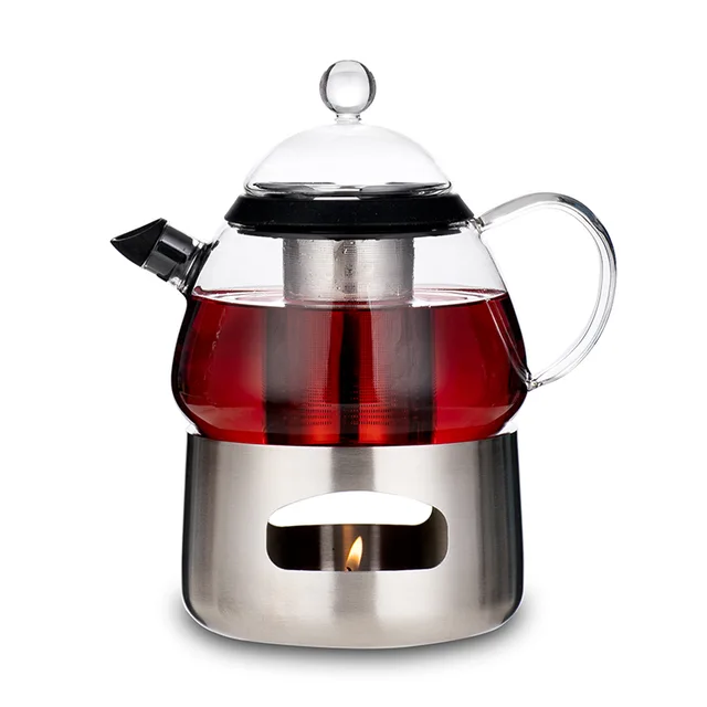 Sinoglass Borosilicate glass tea pot with warmer