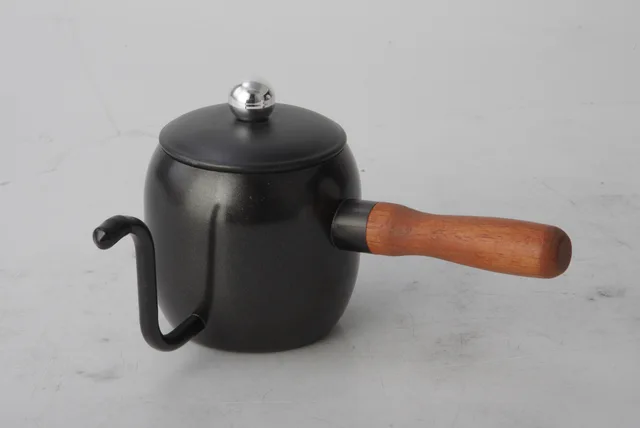 RGS-KK2904 Stainless steel hand punch coffee pot with wooden handle Teflon SS304