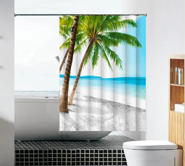 Flat Screen Printed Shoewr Curtain