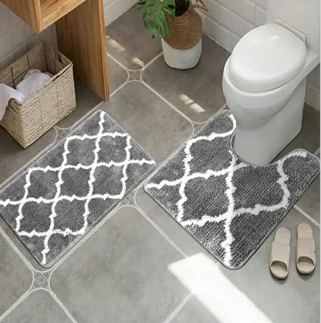 2pcs Microfiber Bath Mat Set