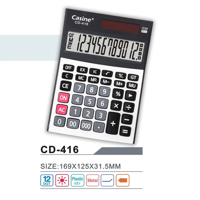 Casine-CD-416 - 12-digit desktop calculator big display