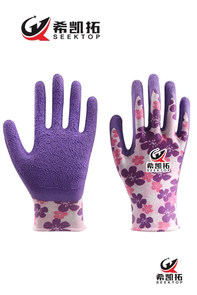 13g Floral Printed Polyester Shell Latex Crinkle Finish