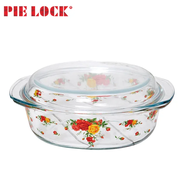 Round glass casserole decoration firing
