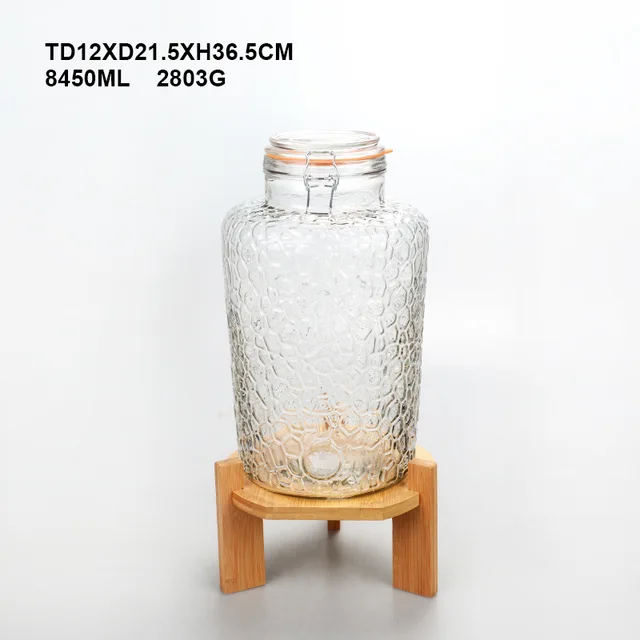 Sun Tea Mason Jar Glass Beverage Dispenser with Lid, Entertainment Glassware Pitcher for Water