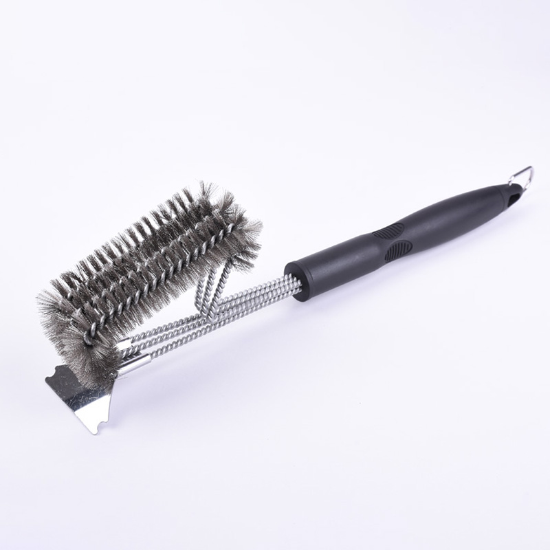 Triple Head BBQ Grilling Brush With Scraper