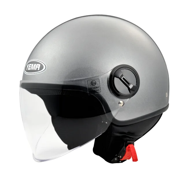 Motorcycle Open Face Helmet Single Visor ECE Approved - YEMA YM-627 Motorbike Moped Jet Bobber Pilot Crash Chopper 3/4 Half Helmet YM-631 for Adult Men Women