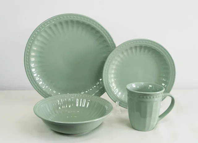 Dinnerware with thumb emboss