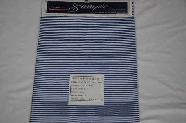 Cvc 60/40 115gsm Poplin Yarn Dyed