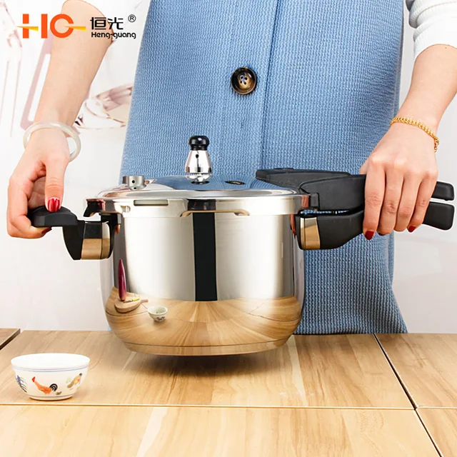 HENG GUANG 304 stainless steel pressure cooker household explosion-proof pressure cooker large capacity pressure cooker new pressure cooker one-button switch pressure cooker