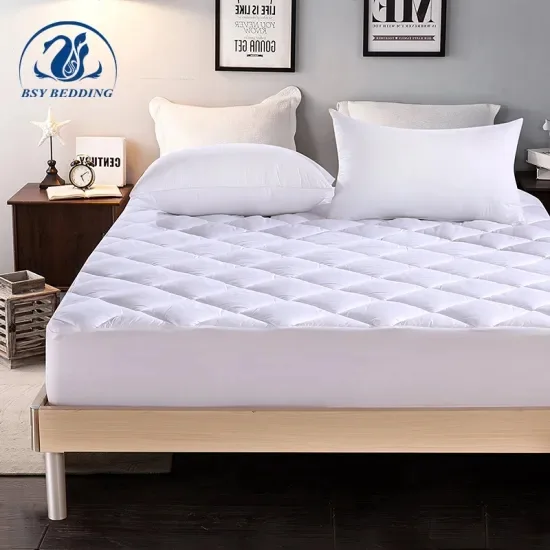 Quilted Microfiber Filling Cotton Fabric Mattress Protector Cover