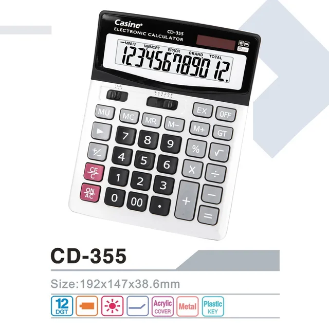 CD-355 - 12-digit desktop calculator - Casine