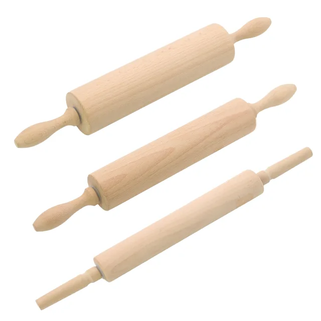 Factory custom wooden rolling pin with pulley beech wood noodle stick