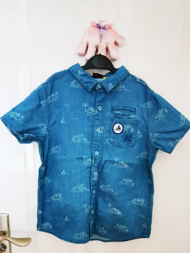Boy's denim AOP shirt