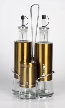 Glass canister set with stand