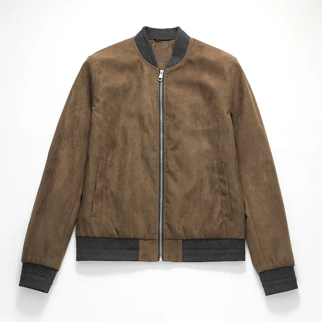 Men's Suede Bomber Jacket