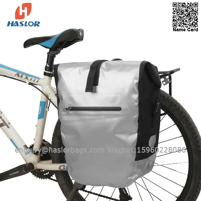 009#A Bike Bag Bike Pannier Bag Waterproof Bike Saddle Bag Extensible Bicycle Rear Seat Bag Shoulder Bag with Rain Cover for Riding Cycling