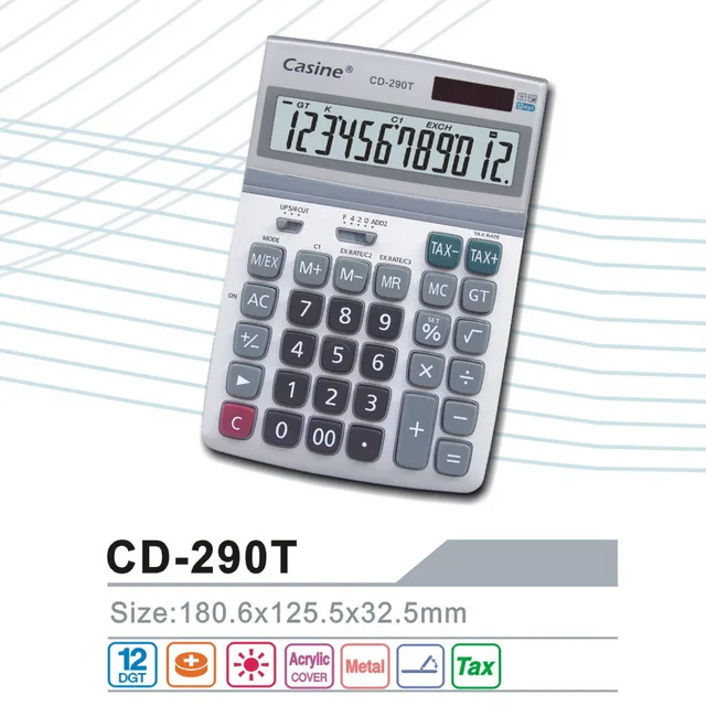 CD-290T - Calculator -12-digit desktop calculator -Casine