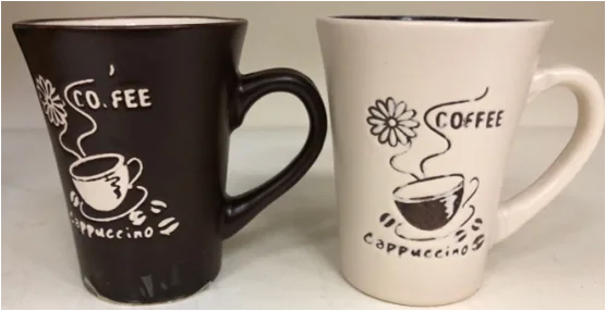 140cc Coffee Mug With Emboseed One Color Glaze Stoneware