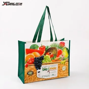 Customized supermarket promotion PP woven shopping bag