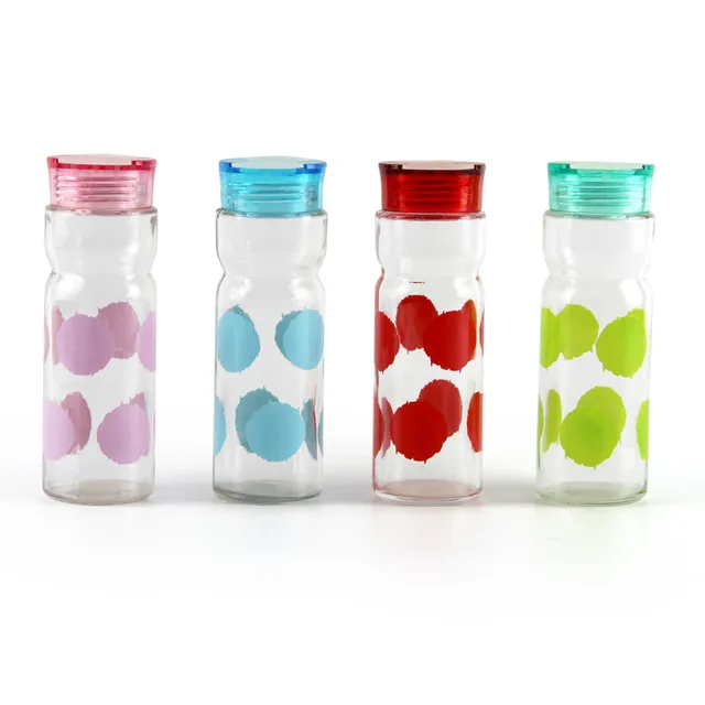 Glass salt and pepper shaker with decal