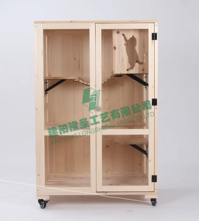 Wooden cat cage pet house pet cage