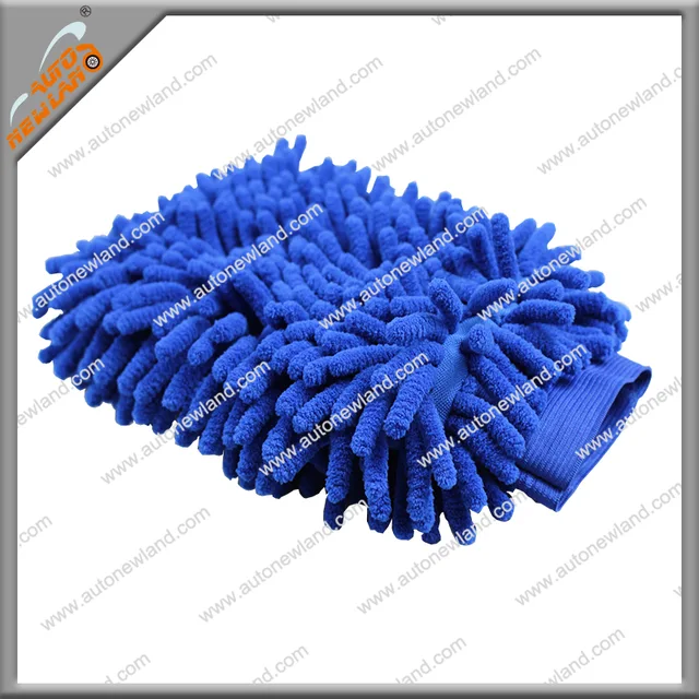 Double-sided chenille car cleaning gloves