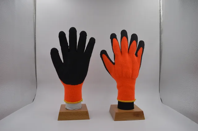 7G Orange acrylic napping liner, coated black latex palm,foam finish