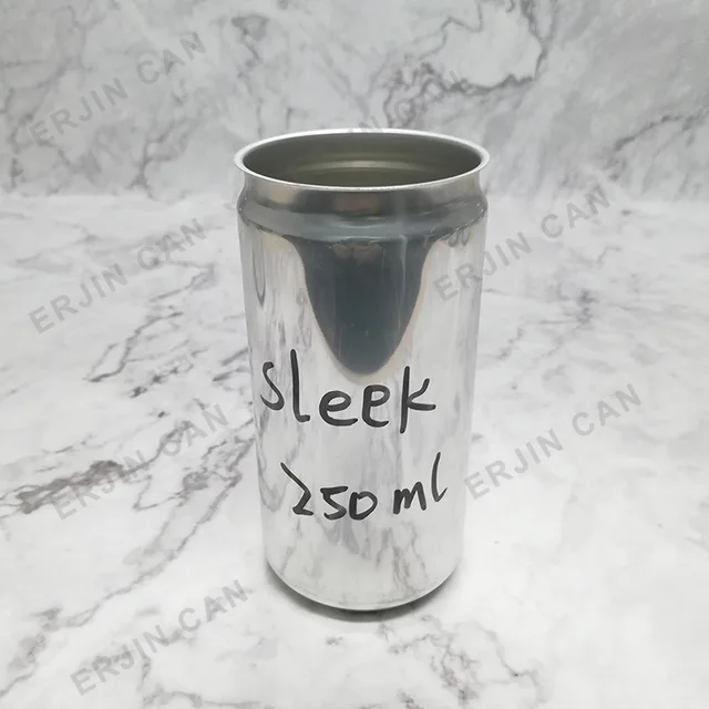 Blank Aluminum Can Empty Beverage Cans 250ml sleek