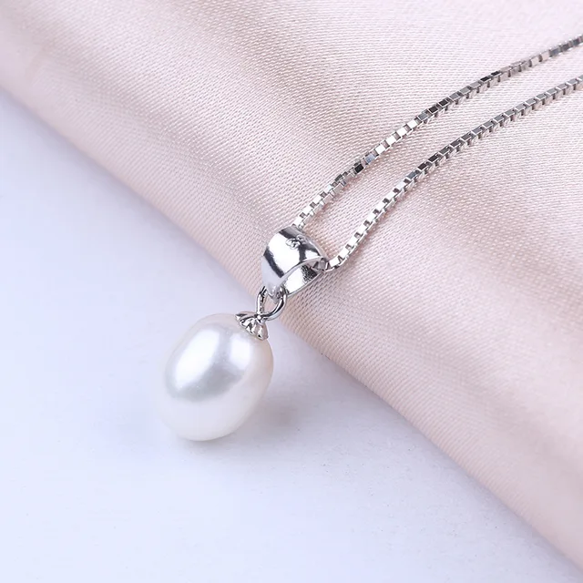 Drop shape freshwater pearl pendant necklace DKL0104-1
